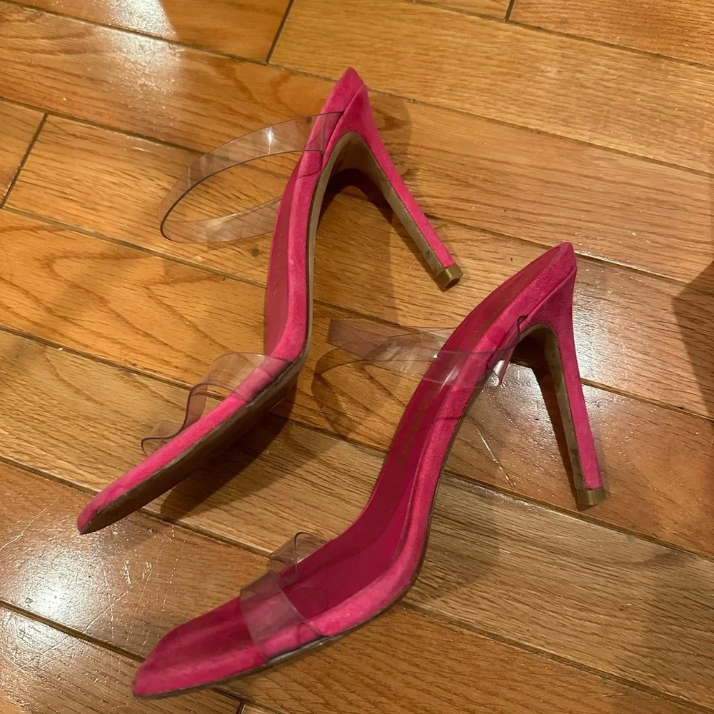 Stuart Weitzman Aleena 100 clear strap size 6.5